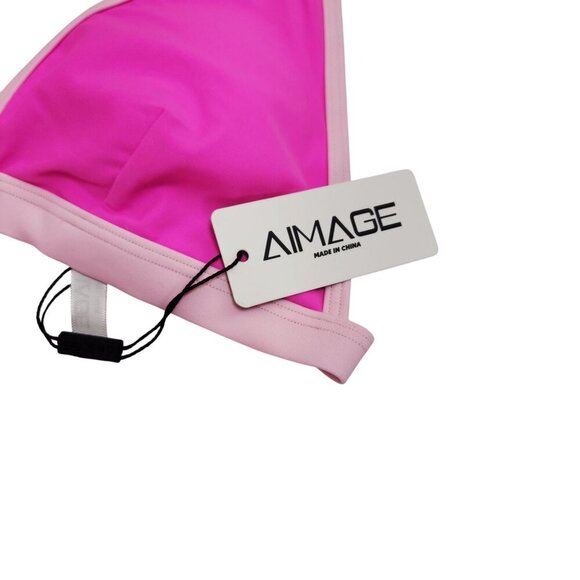 Two-Piece Pink Light Pink Bikini Swimwear Set Adjustable Triangle Top Size S - Picture 4 of 6